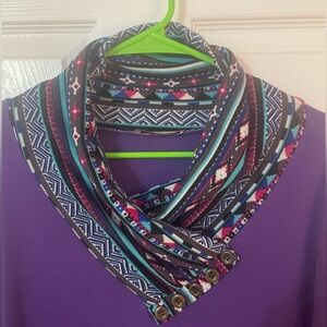 Bebonnie Chic Purple Tunic with Patterned Accents